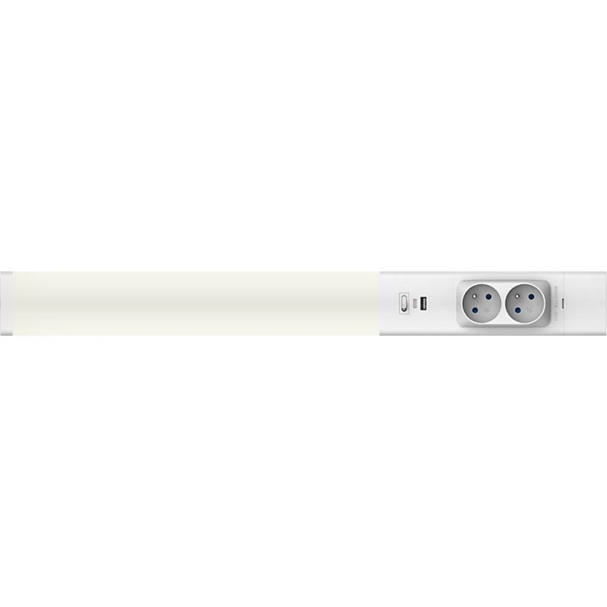 Lampada LED sottopensile con prese e USB porte LED/18W/230V 4000K argento