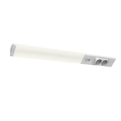 Lampada LED sottopensile con prese e USB porte LED/18W/230V 4000K argento
