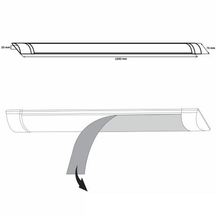 Lampada LED sottopensile LED/36W/230V 4000K 120 cm bianco