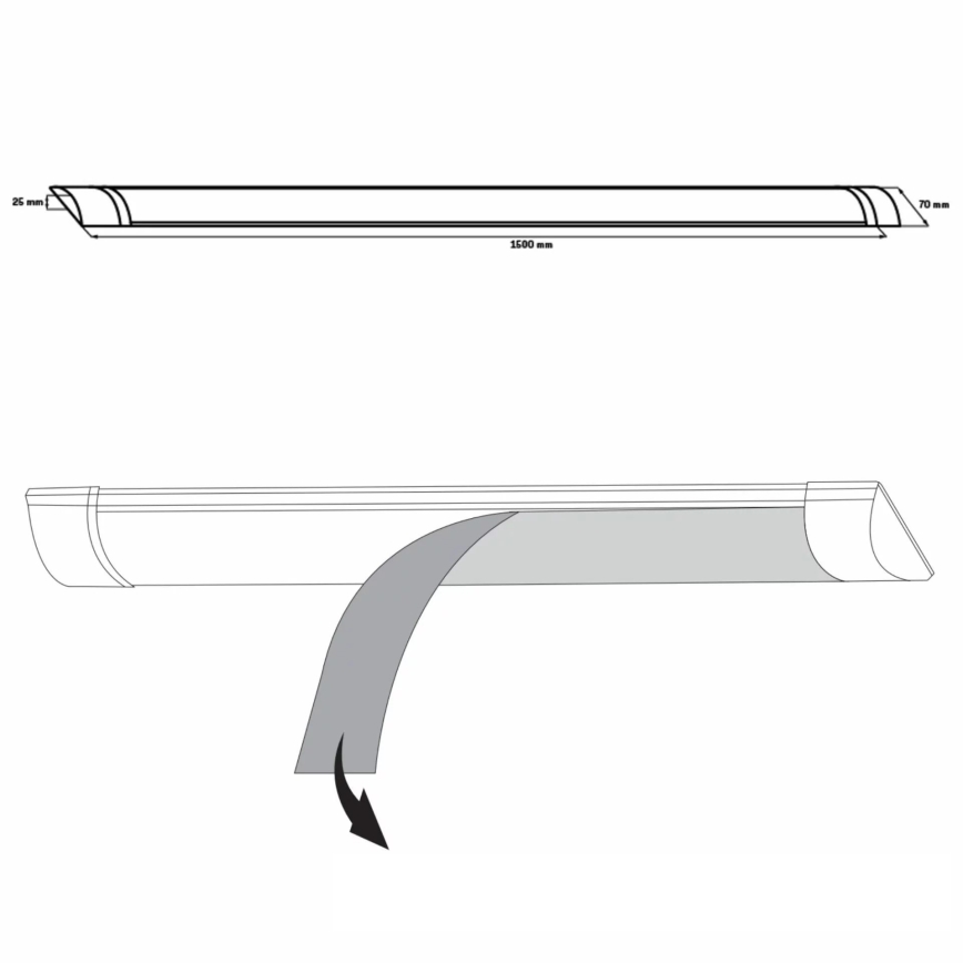 Lampada LED sottopensile LED/50W/230V 4000K 150 cm bianco