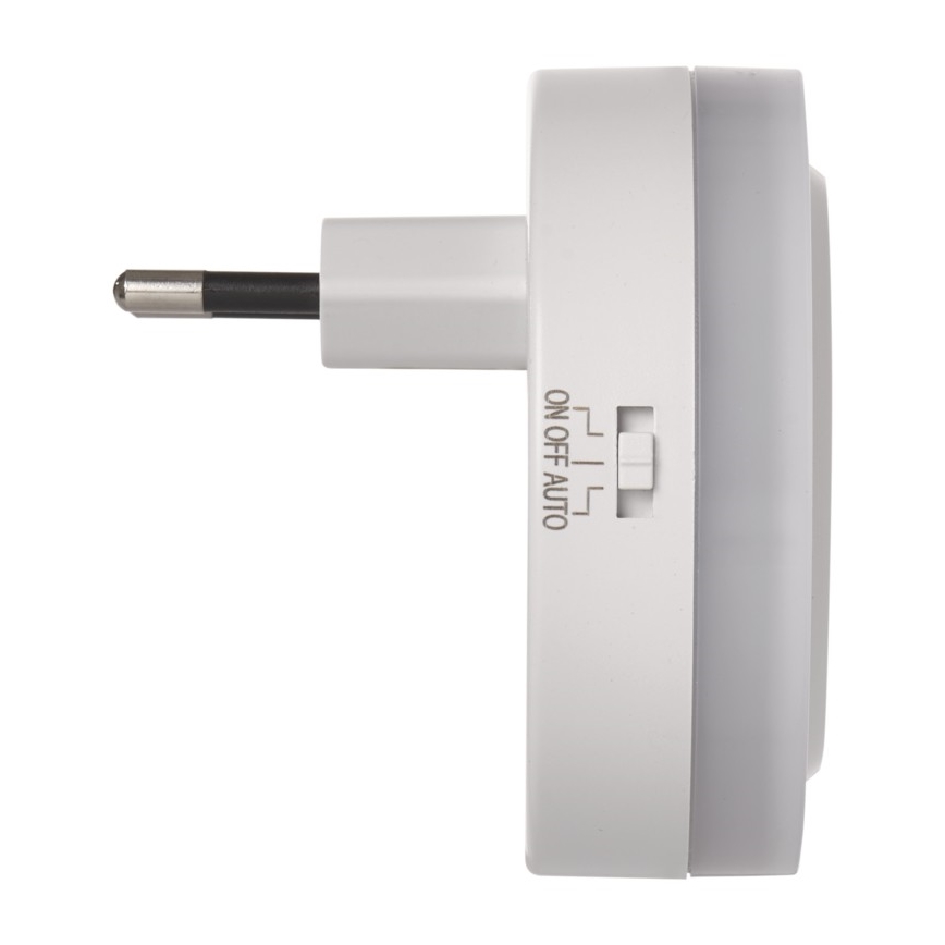 Lampada notturna LED da presa con sensore crepuscolare + 2 porte USB, 3x LED/0,3W/230V