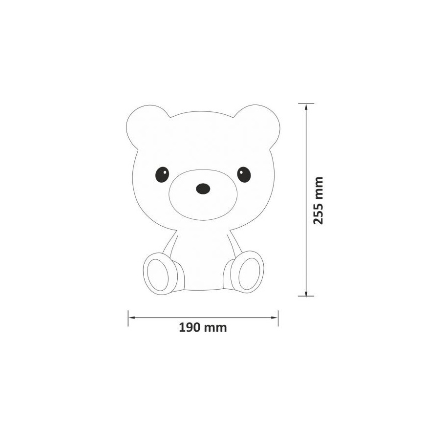 Lampada notturna LED dimmerabile per bambini 2,5W/230V orsacchiotto bianco