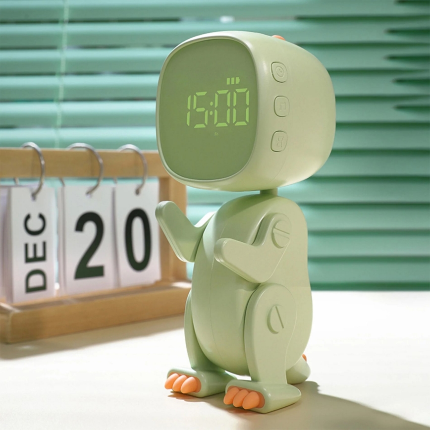 LED RGBW Dimmerabile per bambini notte piccola lampada con sveglia ROBOT LED/1W/5V 1200 mAh
