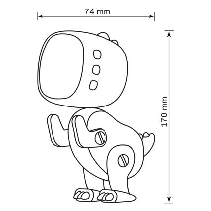 LED RGBW Dimmerabile per bambini notte piccola lampada con sveglia ROBOT LED/1W/5V 1200 mAh