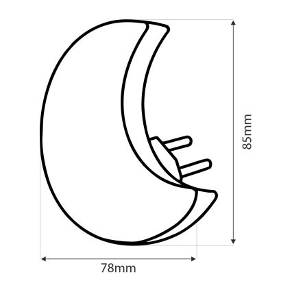 Lampada notturna LED per bambini con sensore crepuscolare LED/0,5W/230V luna