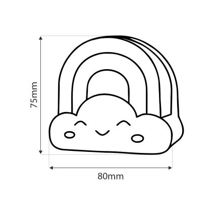 Lampada notturna LED per bambini LED/0,5W/230V arcobaleno