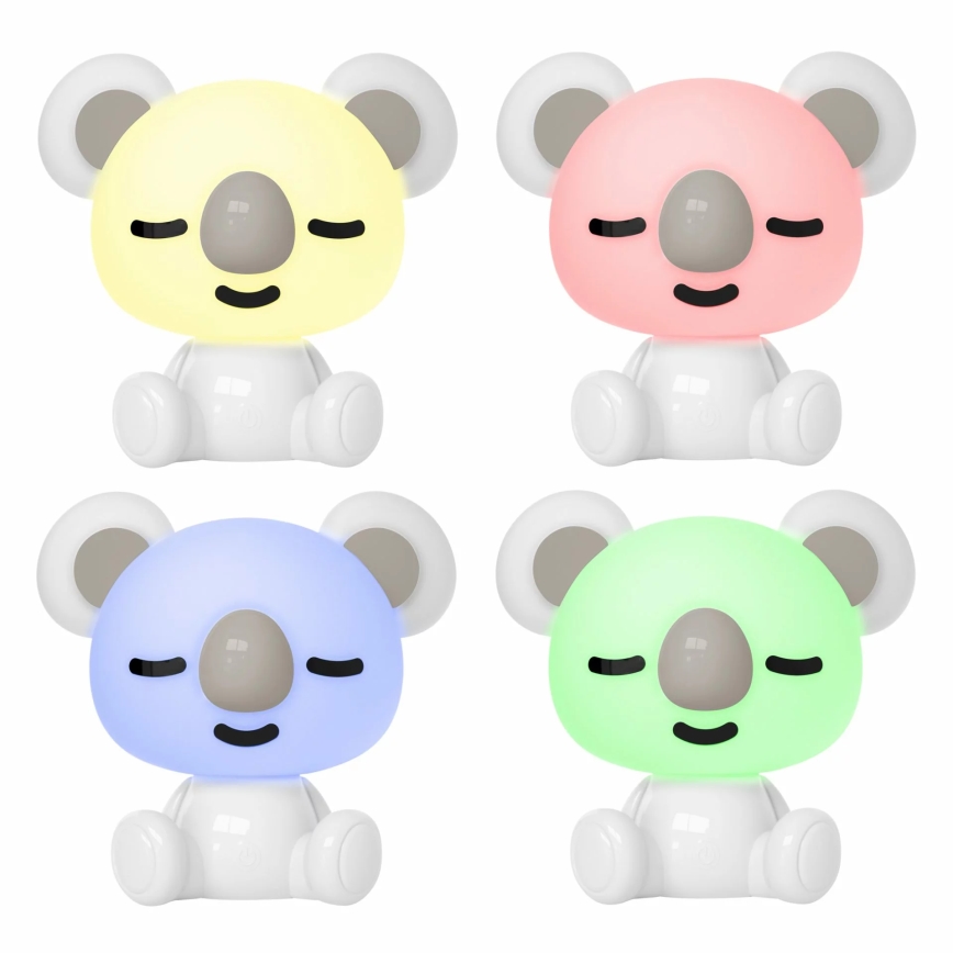 Lampada notturna per bambini a LED RGBW Dimmerabile 2,5W/230V koala bianco
