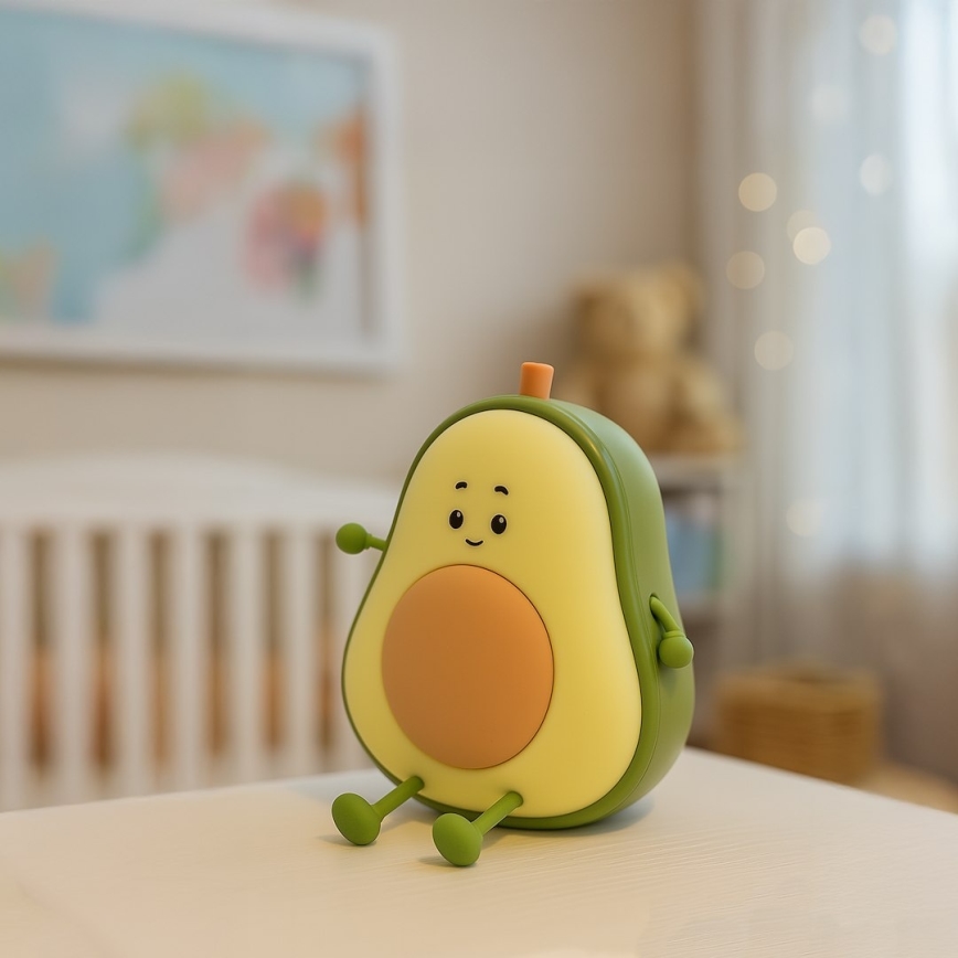 Lampada notturna per bambini AVOCADO ricaricabile, dimmerabile e a sfioramento, LED/1W/5V 1200 mAh