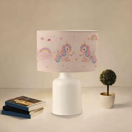 Lampada per bambini CANDY 1xE27/40W/230V rosa/bianco
