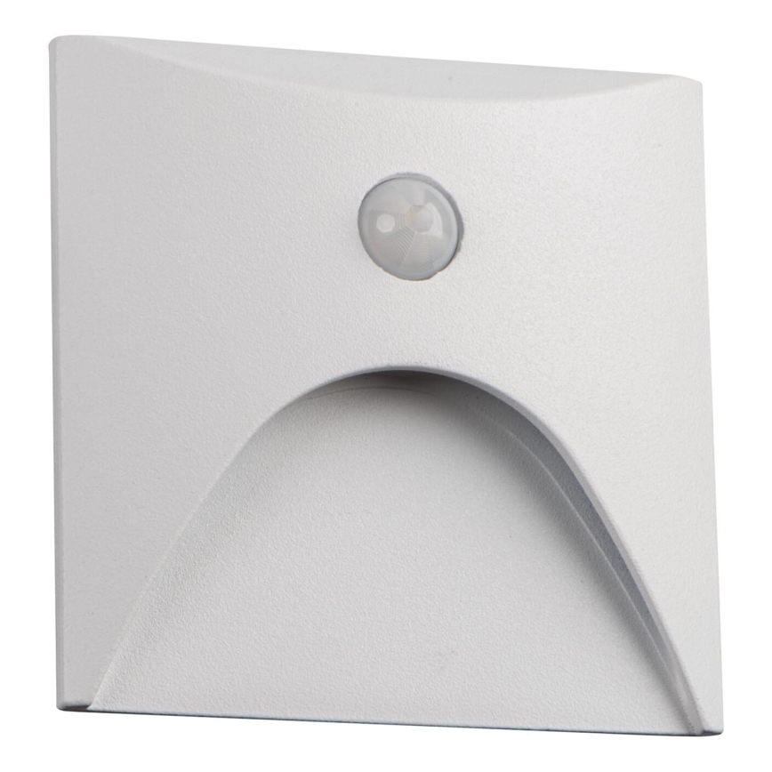 Lampada per scale LED con sensore di movimento e sensore crepuscolare EXIN LED/2,5W/230V 4000K IP65 bianca, quadrata