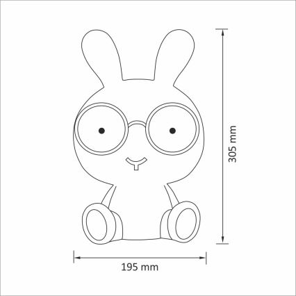 Lampada piccola LED notturna per bambini LED/2,5W CONIGLIO blu