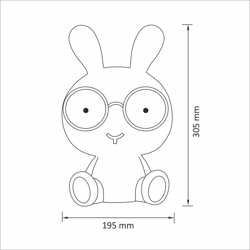 Lampada piccola LED notturna per bambini LED/2,5W CONIGLIO blu