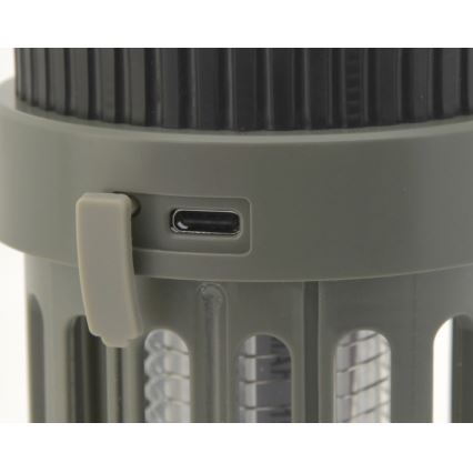 Lampada portatile a LED ricaricabile con trappola per insetti LED/2W/1800mAh/3xAAA IPX4 verde
