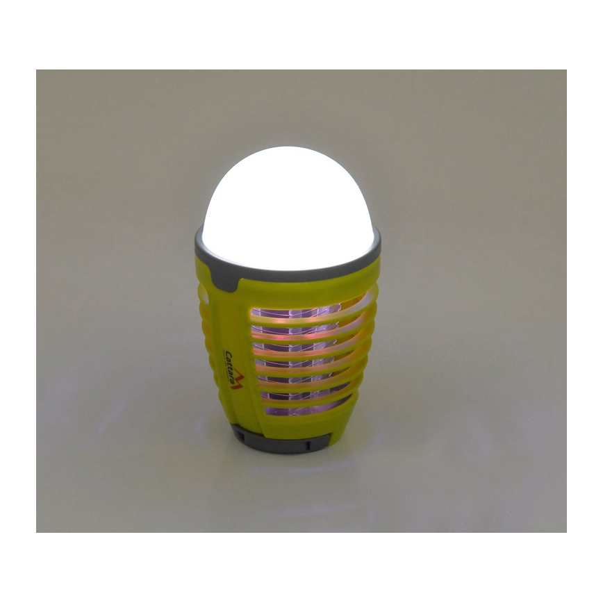 Lampada portatile a LED ricaricabile con trappola per insetti LED/2W/3,7V 1800 mAh IPX4 verde