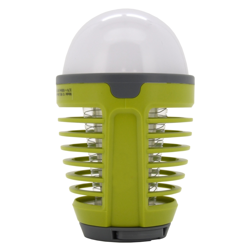 Lampada portatile a LED ricaricabile con trappola per insetti LED/2W/3,7V 1800 mAh IPX4 verde