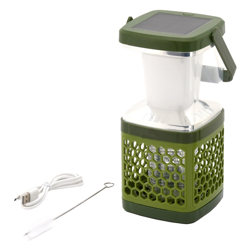 Lampada portatile a LED ricaricabile con trappola per insetti LED/3W/1800mAh verde