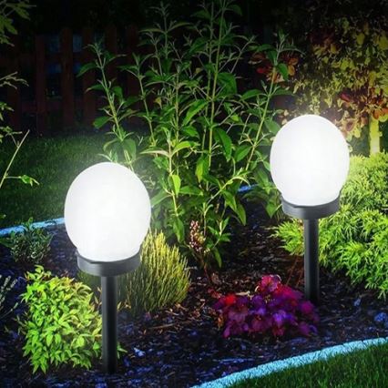 Lampada solare a LED, 1,2 V, 6500 K, 200 mAh, Ø 10 cm, IP44, bianco/nero