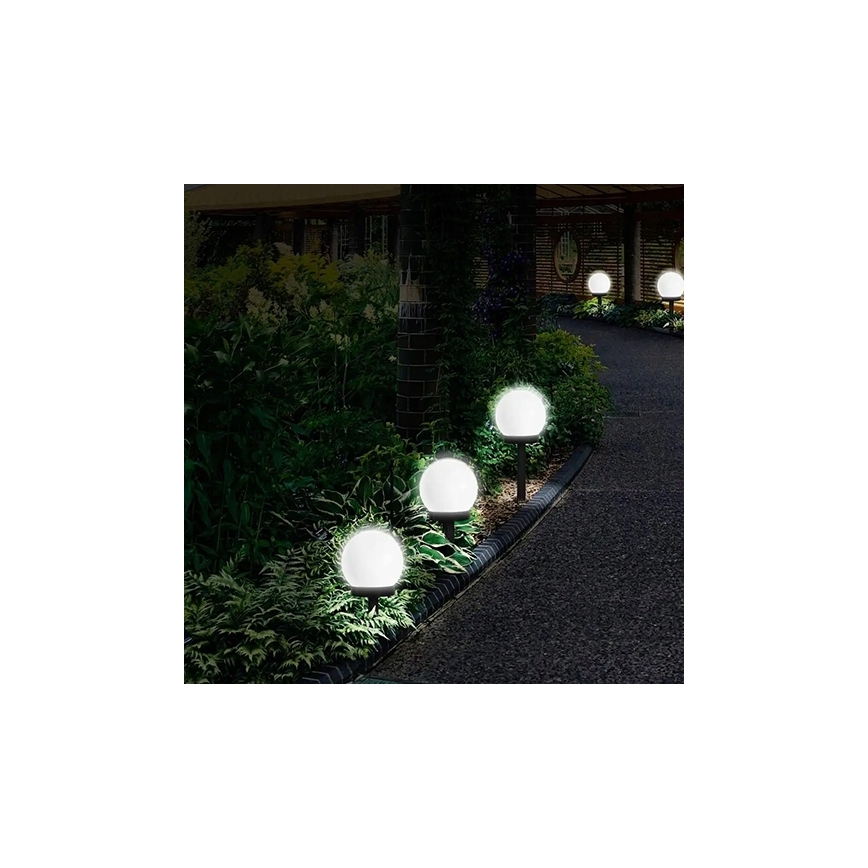 Lampada solare a LED 1,2V 6500K (luce fredda) 200 mAh Ø 20 cm IP44 bianco/nero