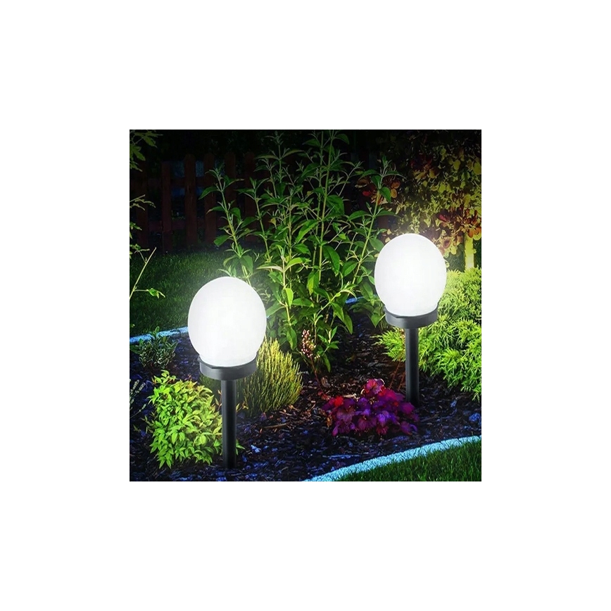 Lampada solare a LED 1,2V 6500K (luce fredda) 200 mAh Ø 20 cm IP44 bianco/nero