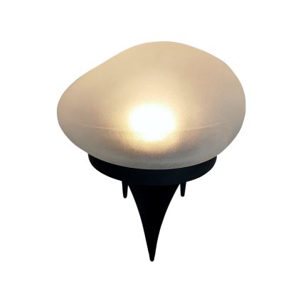 Lampada solare a LED con 2 LED, 1,2 V, 300 mAh, IP44, nera/bianca
