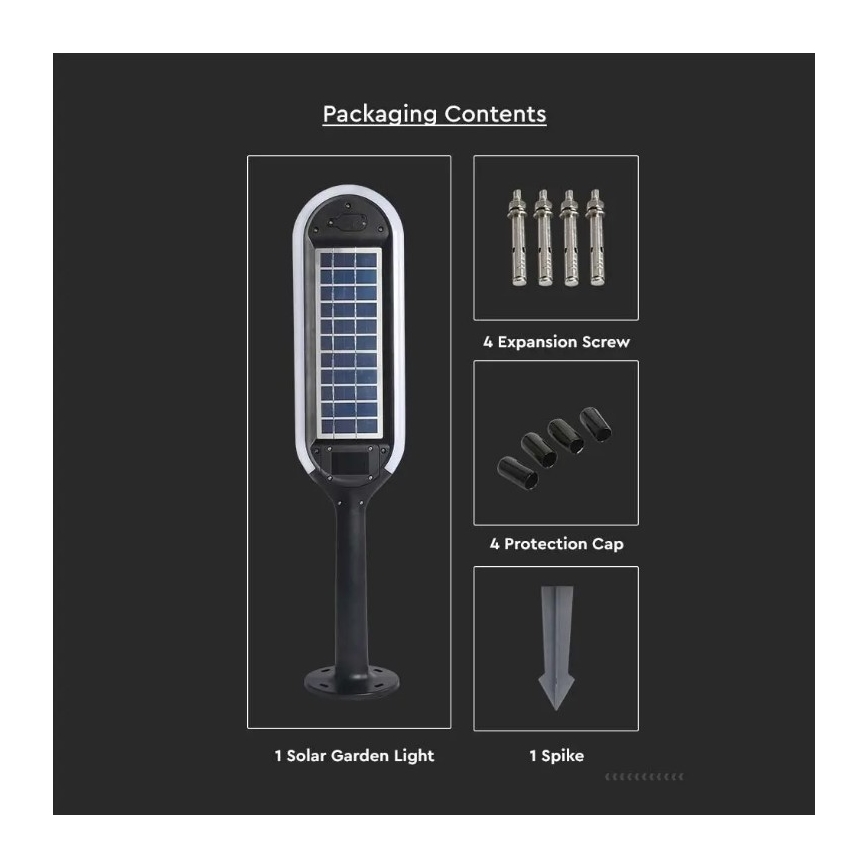 Lampada solare a LED con sensore BOLLARD LED/5W/5,5V IP65 3000K
