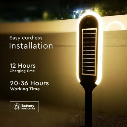Lampada solare a LED con sensore BOLLARD LED/5W/5,5V IP65 3000K