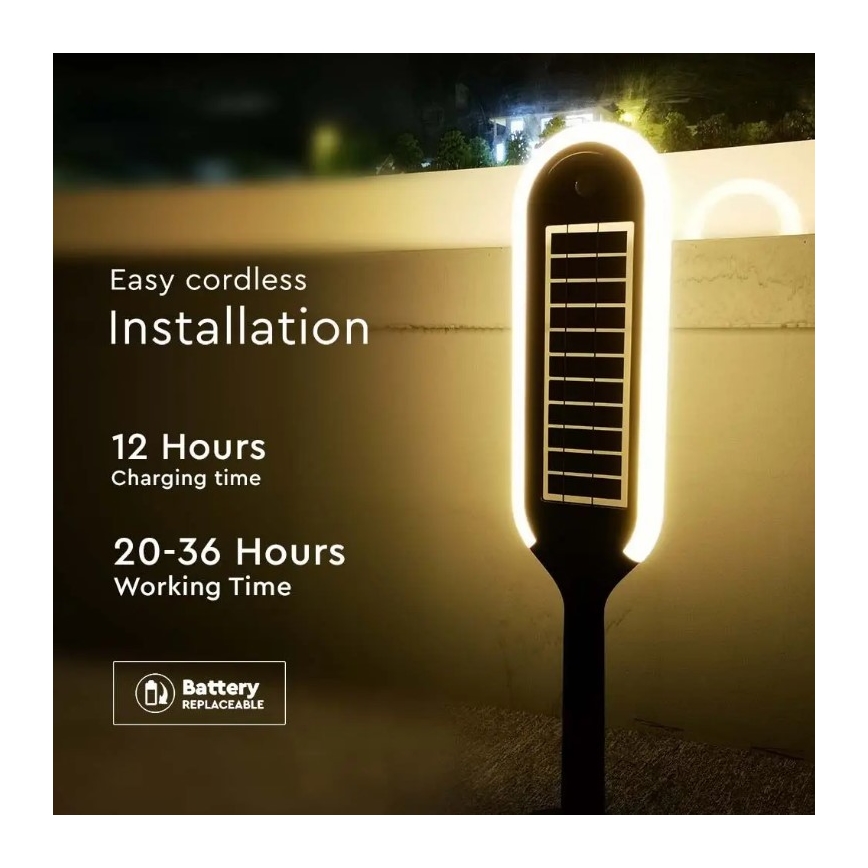 Lampada solare a LED con sensore BOLLARD LED/5W/5,5V IP65 3000K