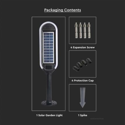 Lampada solare a LED con sensore BOLLARD LED/5W/5,5V IP65 4000K