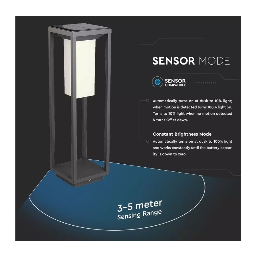 Lampada solare a LED con sensore SAMSUNG CHIP LED/2W/3,7V IP65