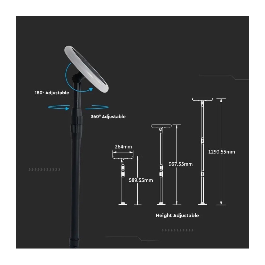 Lampada solare a LED orientabile GARDEN LED/8W/5V IP65 4000K