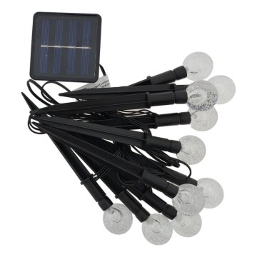 Lampada solare a LED RGB 10xLED/1,2V 300 mAh IP44 nera