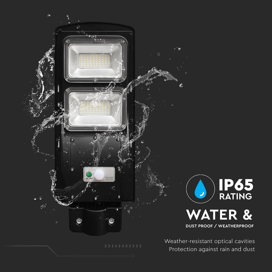 Lampada solare da esterno dimmerabile a LED con sensore di movimento e crepuscolare LED/8W/3,2V 6000K IP65 9000 mAh nero + telecomando