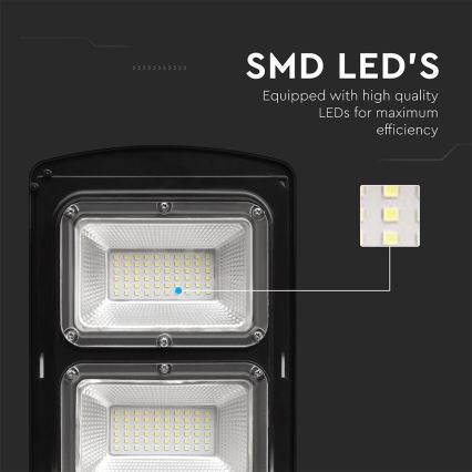 Lampada solare da esterno dimmerabile a LED con sensore di movimento e crepuscolare LED/8W/3,2V 6000K IP65 9000 mAh nero + telecomando