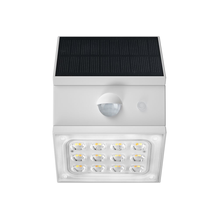Lampada solare da parete con sensore, LED 2,5W/3,7V, 3000/4000/6000K, IP65, 1200 mAh, bianca