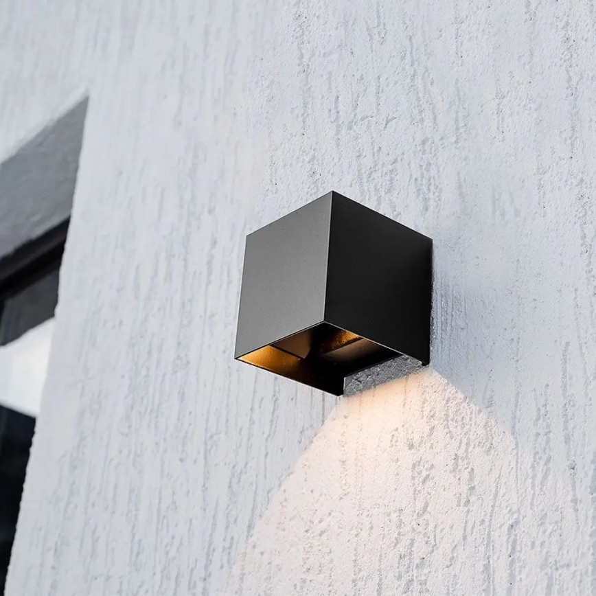 Lampada da parete solare LED con sensore LED/9W/3,7V 3000/4000/5000K IP65 2600 mAh nera