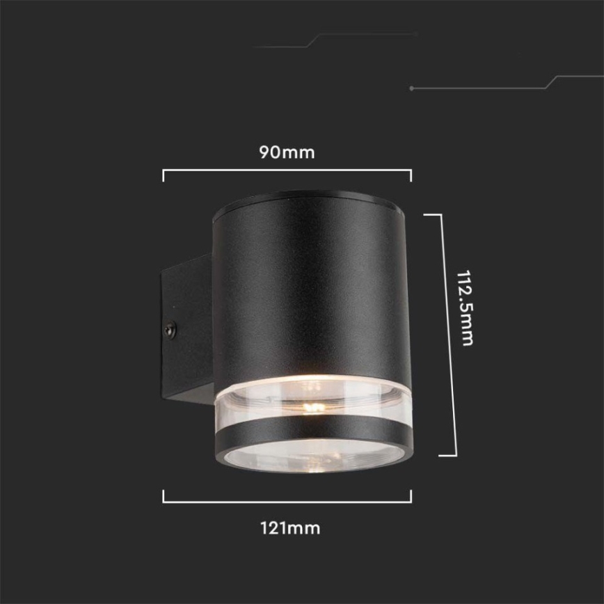 Lampada da parete solare LED da esterno con sensore LED/1W/3,7V 3000K IP54 1200 mAh nero