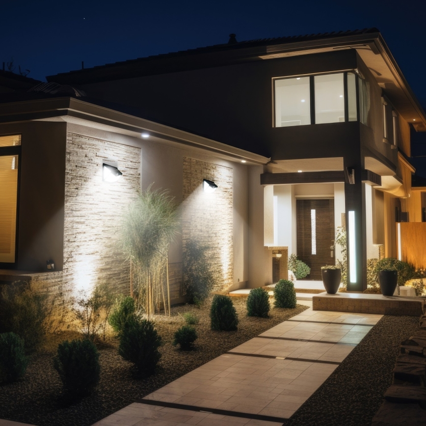 Lampada da parete solare LED con sensore LED/1W/3,7V 6500K IP44 1200 mAh