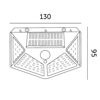 Lampada da parete solare LED con sensore LED/1W/3,7V 6500K IP44 1200 mAh