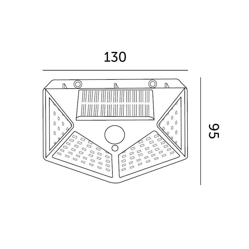 Lampada da parete solare LED con sensore LED/1W/3,7V 6500K IP44 1200 mAh