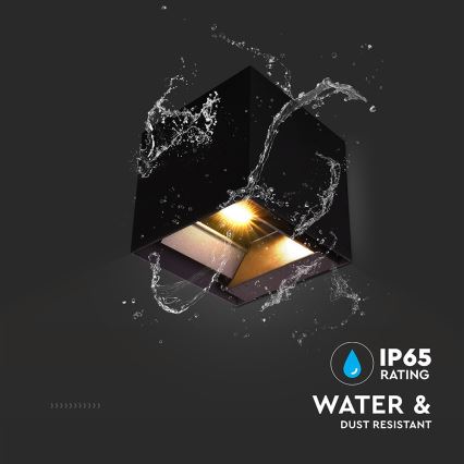 Lampada da parete solare LED con sensore LED/9W/3,7V 3000/4000/5000K 2600 mAh IP65 nero