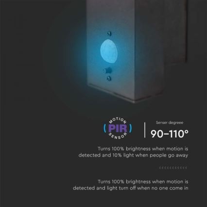 Lampada da parete solare LED da esterno con sensore LED/5,5W/3,7V 3000K IP54 2000 mAh