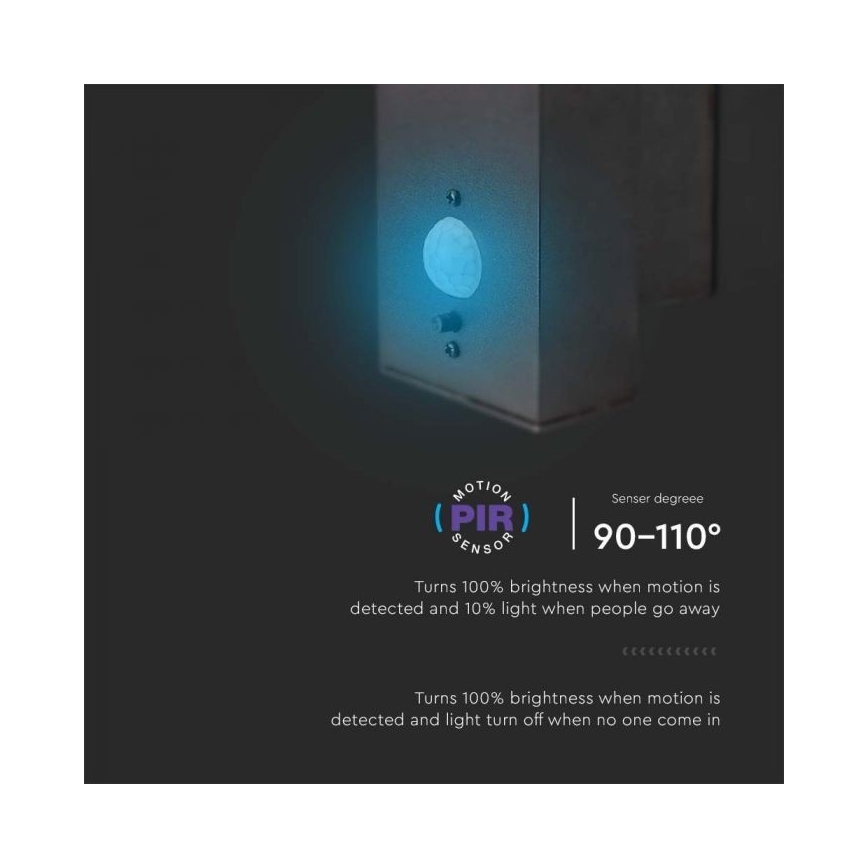 Lampada da parete solare LED da esterno con sensore LED/5,5W/3,7V 3000K IP54 2000 mAh