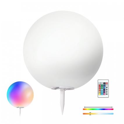 Lampada solare dimmerabile LED RGBW GARDEN BALL LED/5W/3,7V 3000K IP54 2200 mAh Ø 40 cm + telecomando