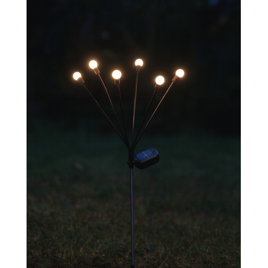 Lampada solare LED 6xLED/1,2V 300 mAh IP44 nero