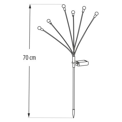Lampada solare LED 6xLED/1,2V 300 mAh IP44 nero