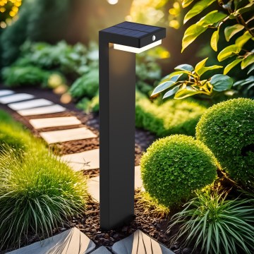 Lampada solare LED con sensore di movimento e crepuscolare PALERMO LED/5W/2000 mAh IP54 nero