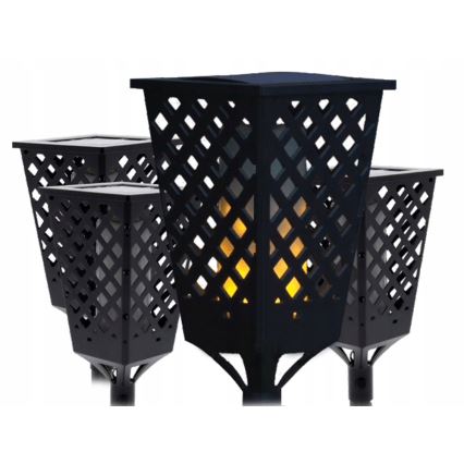 Lampada solare LED con sensore LED/0,6W/5,5V IP65 2000 mAh 107 cm nera