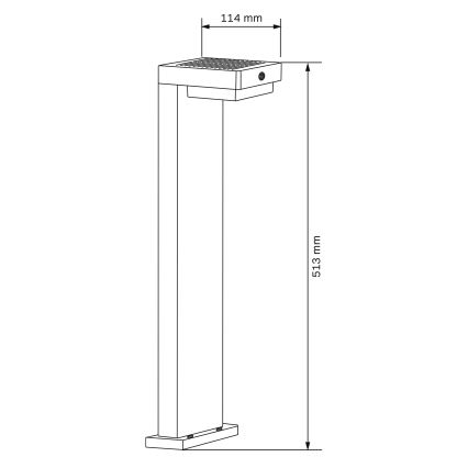 Lampada solare LED con sensore MALI LED/4,5W/3,7V 2000 mAh IP44 nero