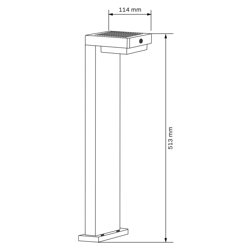 Lampada solare LED con sensore MALI LED/4,5W/3,7V 2000 mAh IP44 nero