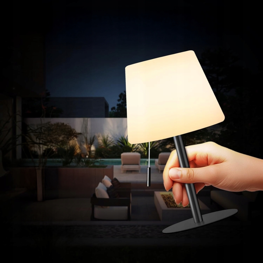 Lampada solare LED dimmerabile LED/2W/5V USB 1200 mAh IP44 bianco/nero